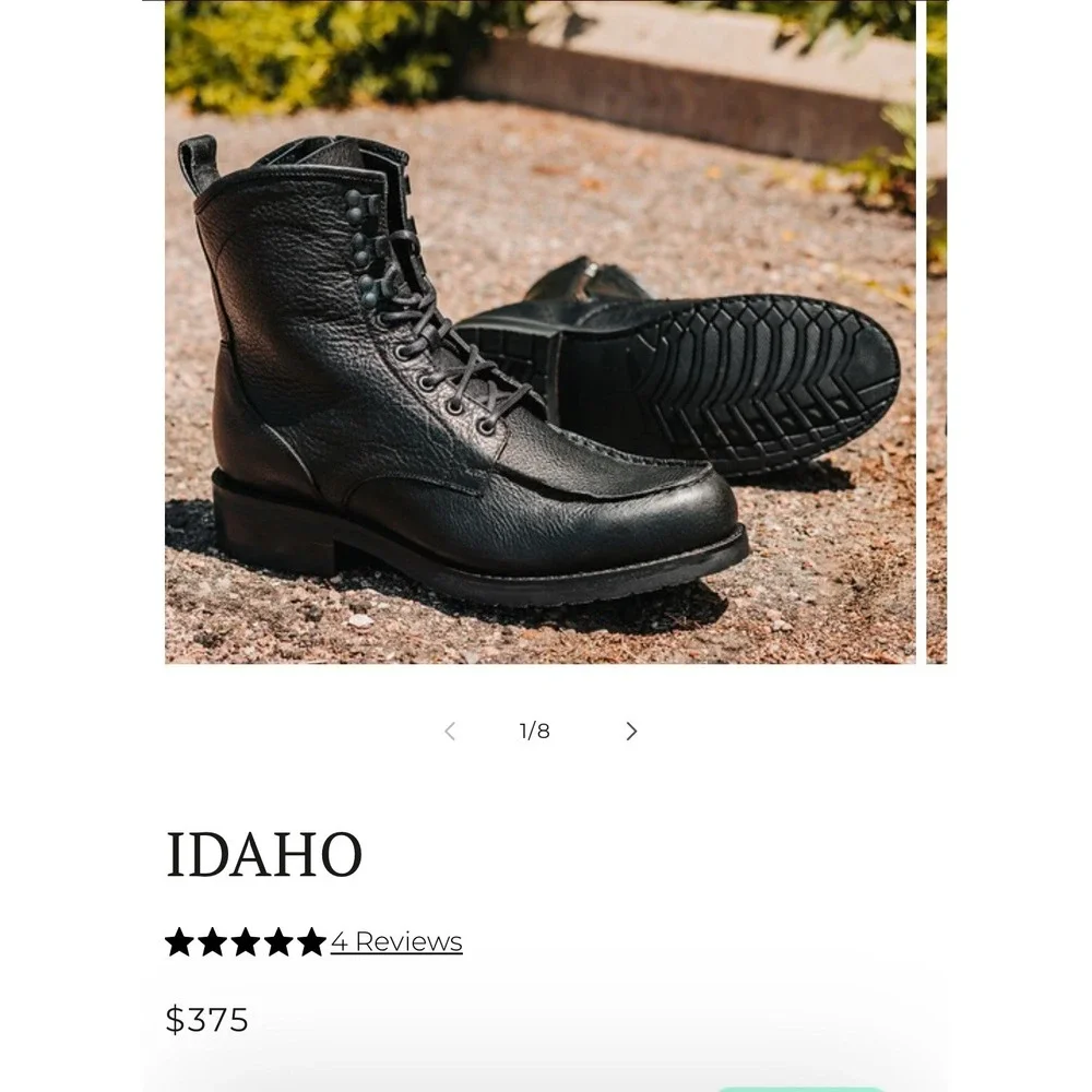 Freebird‎ Idaho Boots Mens Sz 11 Gray Leather Combat Style Distressed Side Zip